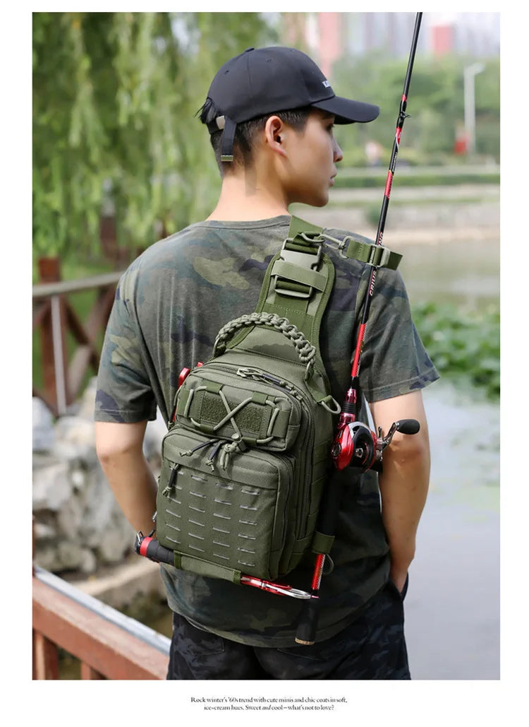 Outdoor Shoulder Bag Sports Climbing Backpack Shoulder Tactical Hiking Camping Hunting Daypack Fishing Backpack