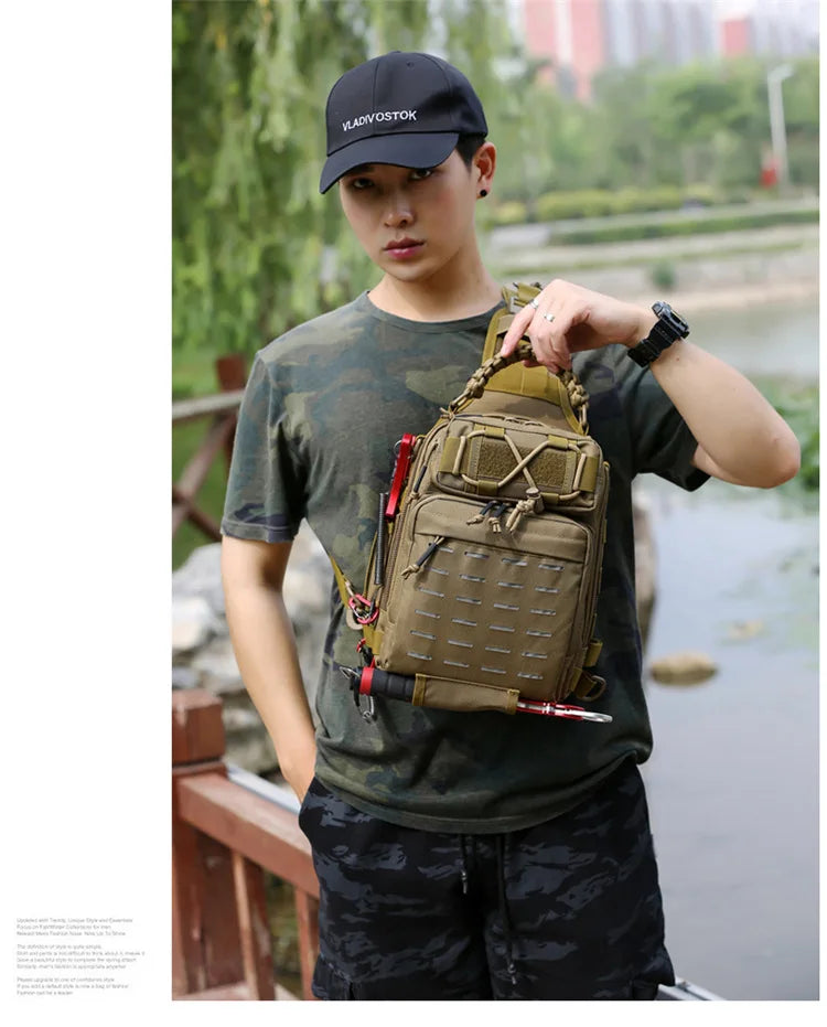 Outdoor Shoulder Bag Sports Climbing Backpack Shoulder Tactical Hiking Camping Hunting Daypack Fishing Backpack