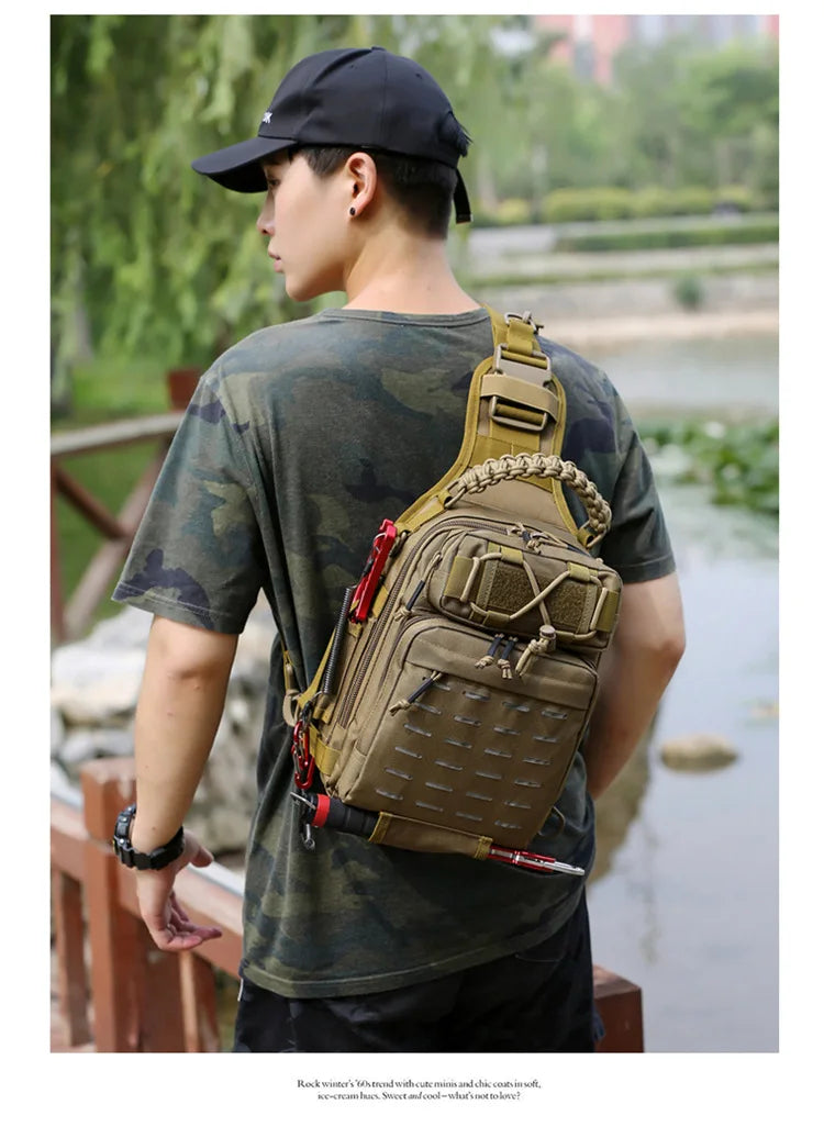 Outdoor Shoulder Bag Sports Climbing Backpack Shoulder Tactical Hiking Camping Hunting Daypack Fishing Backpack