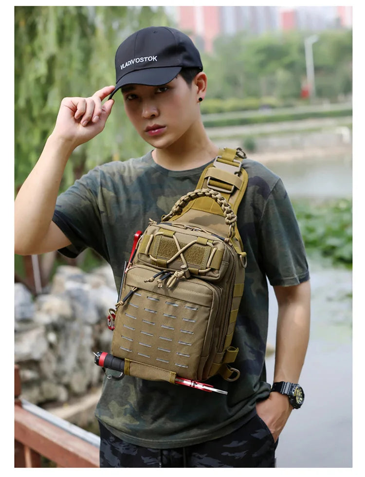 Outdoor Shoulder Bag Sports Climbing Backpack Shoulder Tactical Hiking Camping Hunting Daypack Fishing Backpack