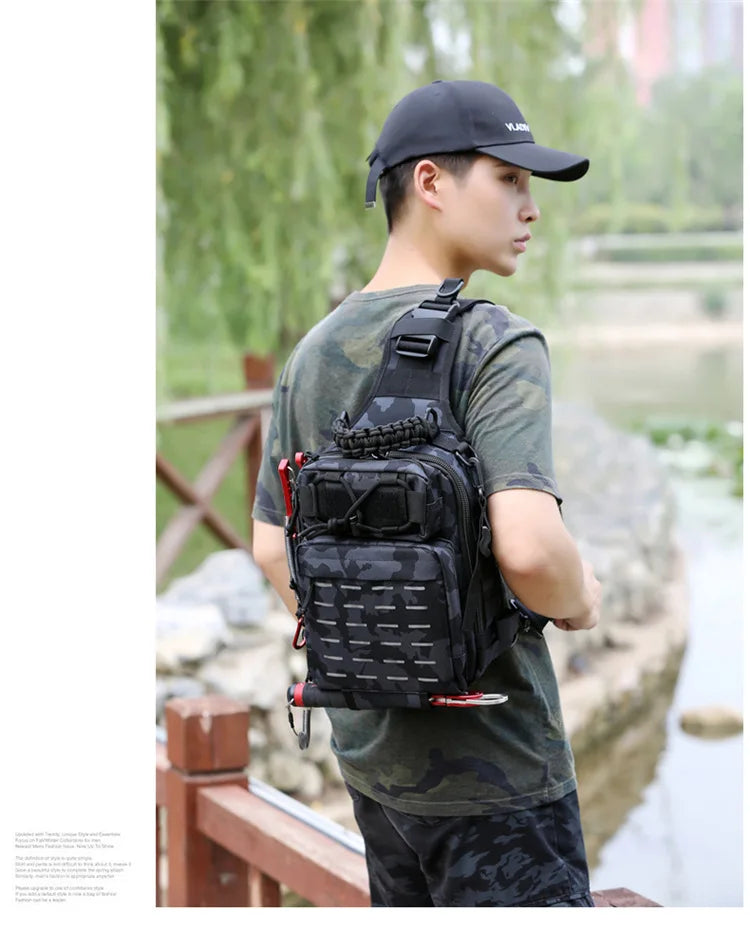 Outdoor Shoulder Bag Sports Climbing Backpack Shoulder Tactical Hiking Camping Hunting Daypack Fishing Backpack