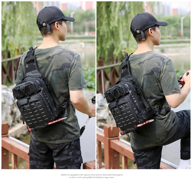 Outdoor Shoulder Bag Sports Climbing Backpack Shoulder Tactical Hiking Camping Hunting Daypack Fishing Backpack