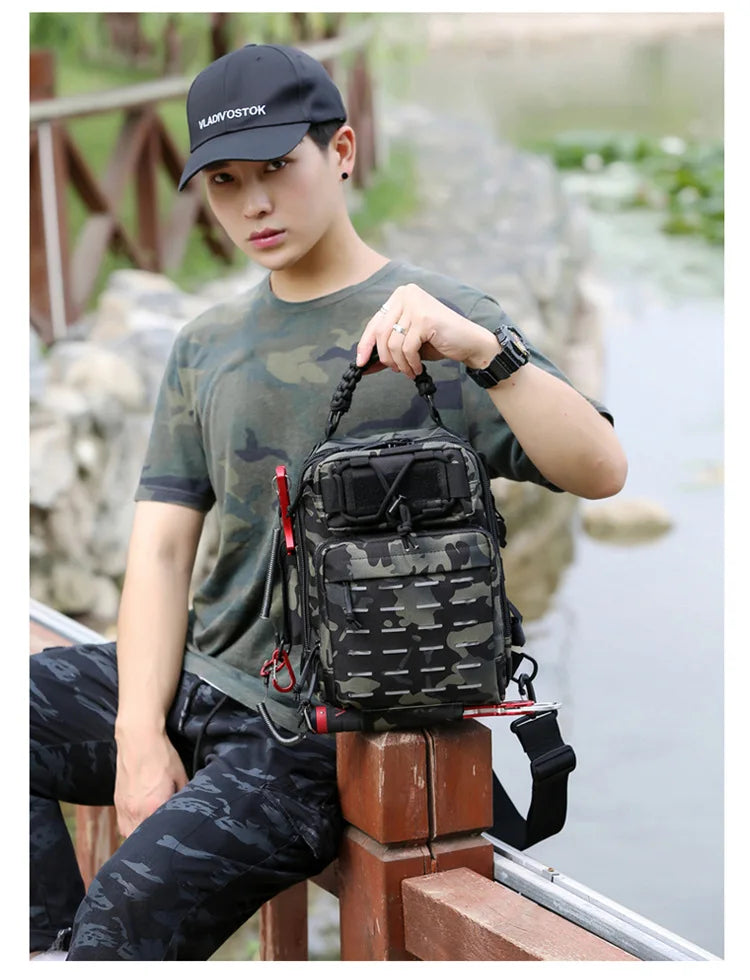 Outdoor Shoulder Bag Sports Climbing Backpack Shoulder Tactical Hiking Camping Hunting Daypack Fishing Backpack
