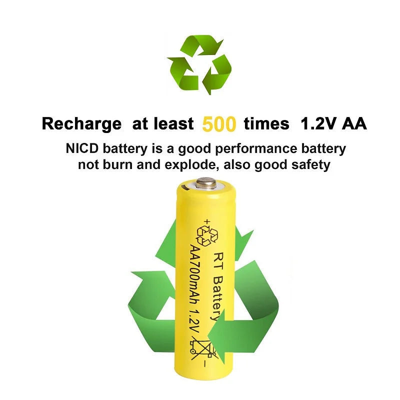 2-20Pcs AA Battery 1.2V 700mAh Ni-MH AA Rechargeable Batteries 700mAh Battery for Garden Solar Lights Toys Watch MP3 Player