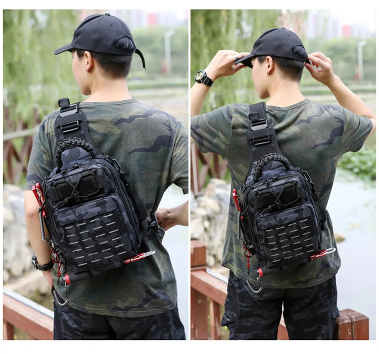 Outdoor Shoulder Bag Sports Climbing Backpack Shoulder Tactical Hiking Camping Hunting Daypack Fishing Backpack