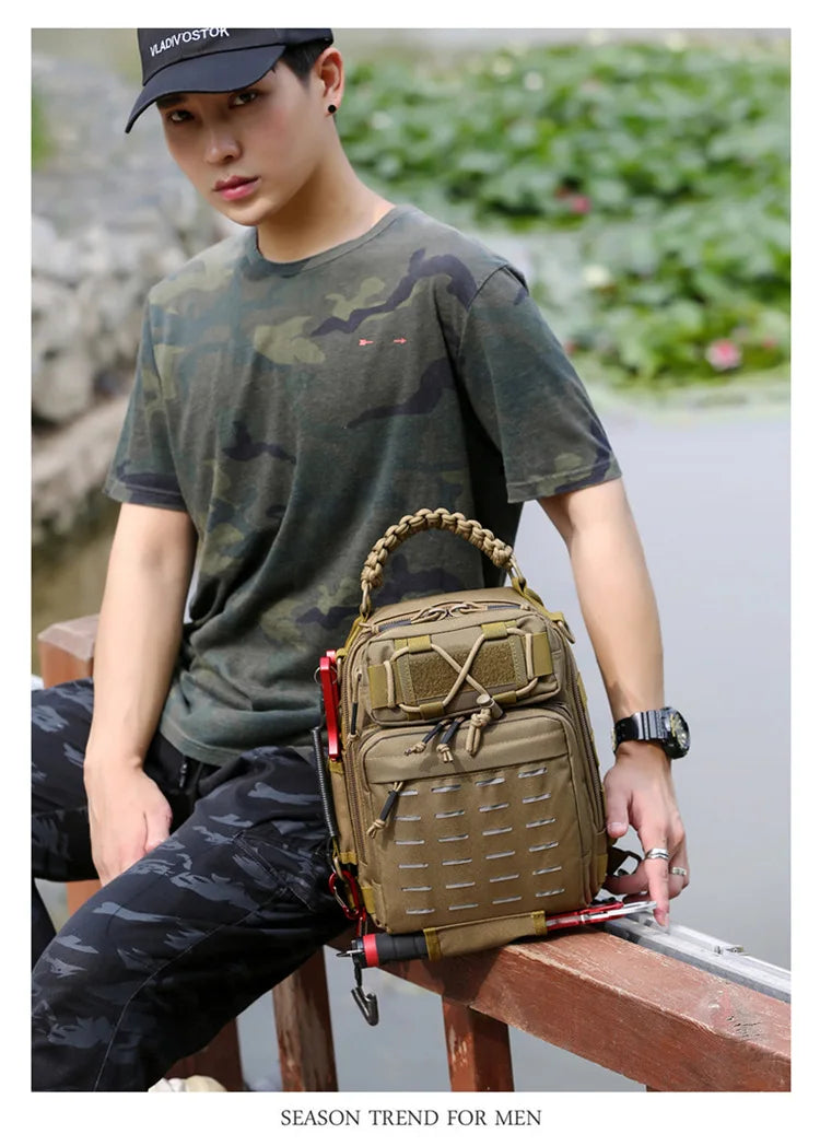 Outdoor Shoulder Bag Sports Climbing Backpack Shoulder Tactical Hiking Camping Hunting Daypack Fishing Backpack