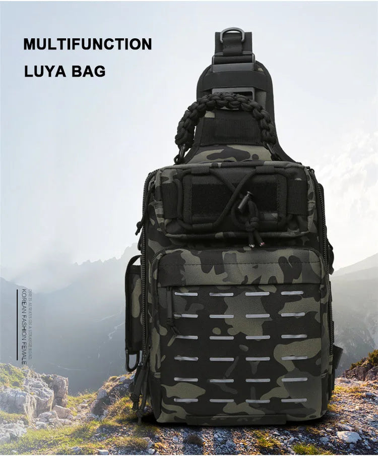 Outdoor Shoulder Bag Sports Climbing Backpack Shoulder Tactical Hiking Camping Hunting Daypack Fishing Backpack