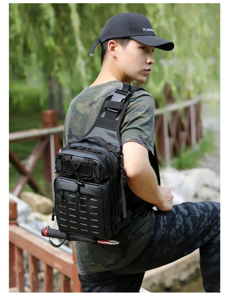 Outdoor Shoulder Bag Sports Climbing Backpack Shoulder Tactical Hiking Camping Hunting Daypack Fishing Backpack