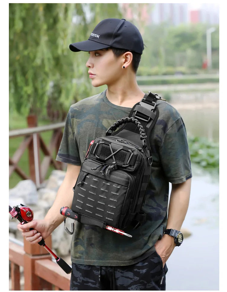 Outdoor Shoulder Bag Sports Climbing Backpack Shoulder Tactical Hiking Camping Hunting Daypack Fishing Backpack