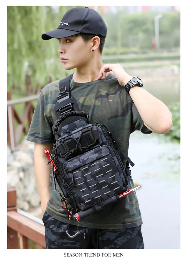 Outdoor Shoulder Bag Sports Climbing Backpack Shoulder Tactical Hiking Camping Hunting Daypack Fishing Backpack