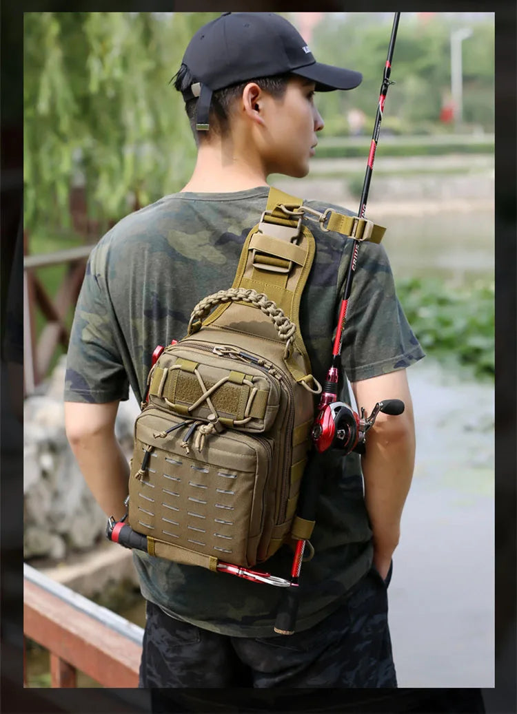 Outdoor Shoulder Bag Sports Climbing Backpack Shoulder Tactical Hiking Camping Hunting Daypack Fishing Backpack