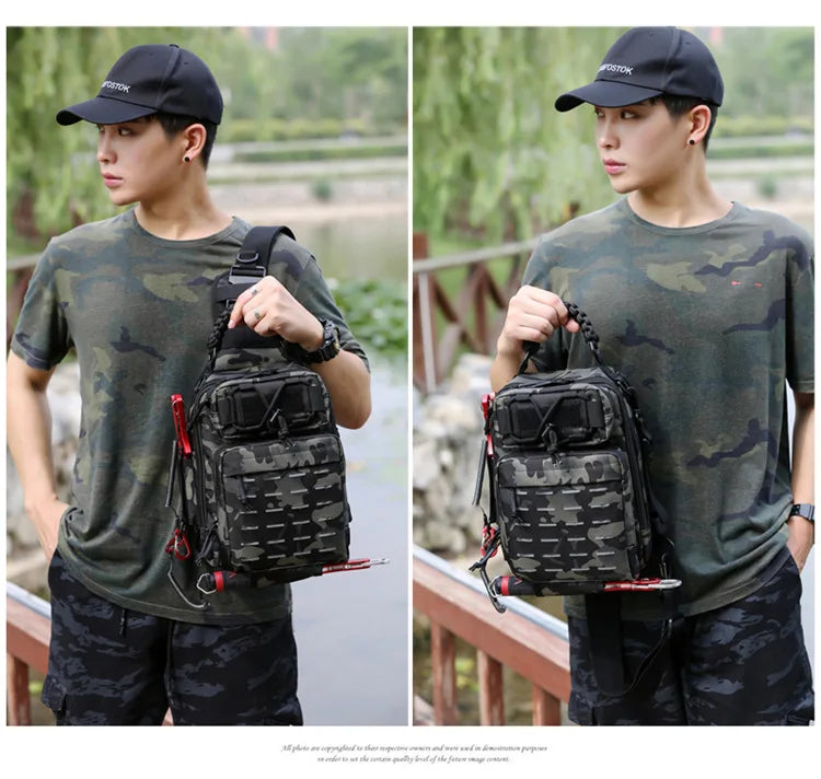 Outdoor Shoulder Bag Sports Climbing Backpack Shoulder Tactical Hiking Camping Hunting Daypack Fishing Backpack