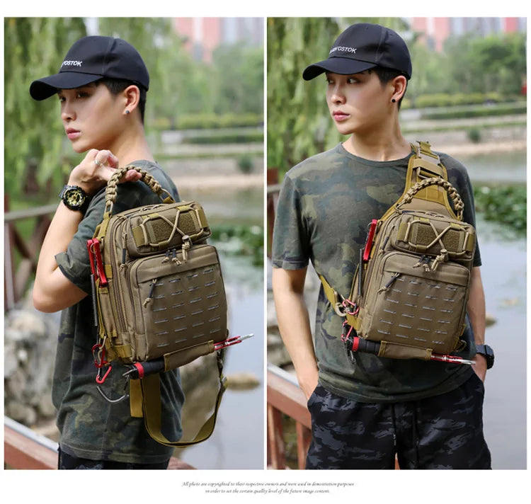 Outdoor Shoulder Bag Sports Climbing Backpack Shoulder Tactical Hiking Camping Hunting Daypack Fishing Backpack