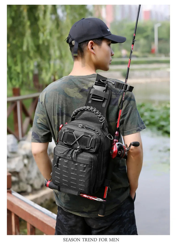 Outdoor Shoulder Bag Sports Climbing Backpack Shoulder Tactical Hiking Camping Hunting Daypack Fishing Backpack