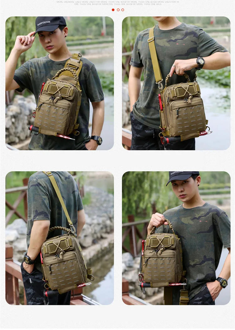 Outdoor Shoulder Bag Sports Climbing Backpack Shoulder Tactical Hiking Camping Hunting Daypack Fishing Backpack