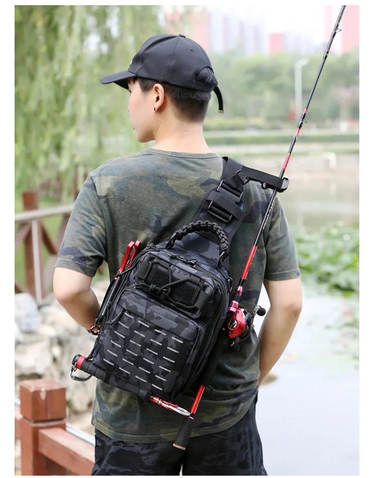 Outdoor Shoulder Bag Sports Climbing Backpack Shoulder Tactical Hiking Camping Hunting Daypack Fishing Backpack