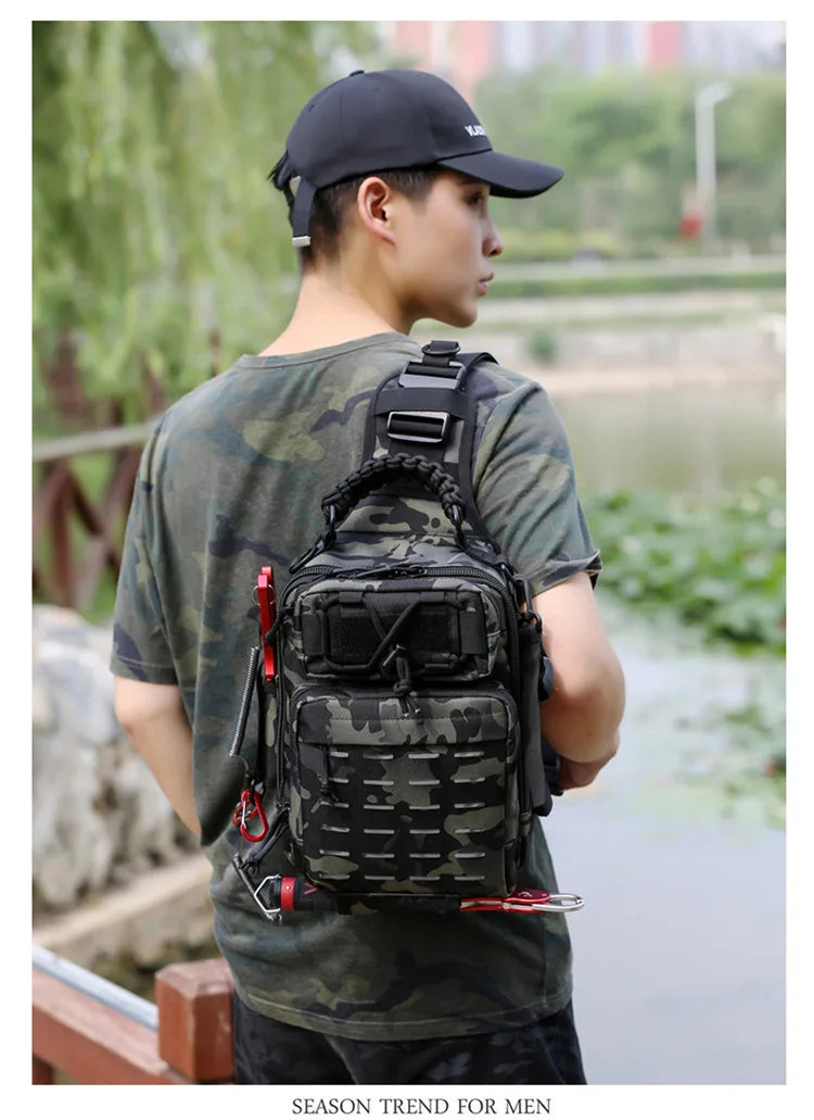 Outdoor Shoulder Bag Sports Climbing Backpack Shoulder Tactical Hiking Camping Hunting Daypack Fishing Backpack