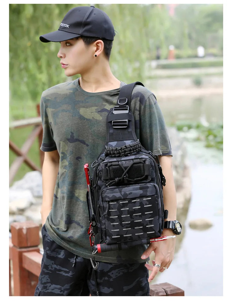 Outdoor Shoulder Bag Sports Climbing Backpack Shoulder Tactical Hiking Camping Hunting Daypack Fishing Backpack
