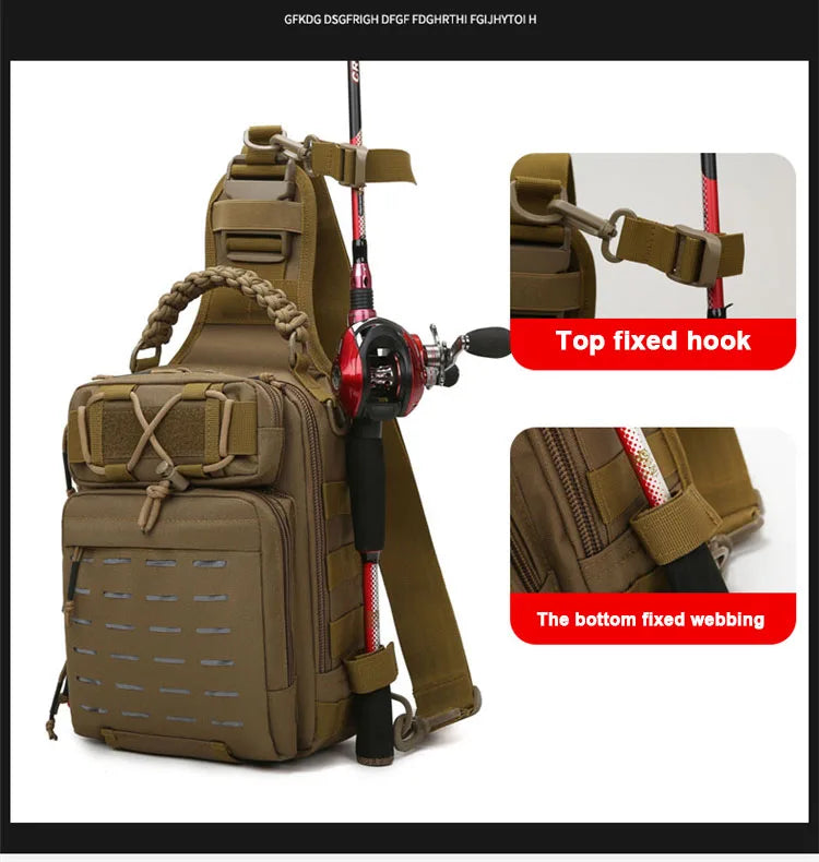 Outdoor Shoulder Bag Sports Climbing Backpack Shoulder Tactical Hiking Camping Hunting Daypack Fishing Backpack