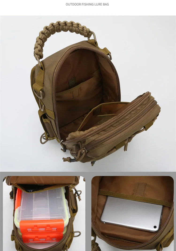 Outdoor Shoulder Bag Sports Climbing Backpack Shoulder Tactical Hiking Camping Hunting Daypack Fishing Backpack