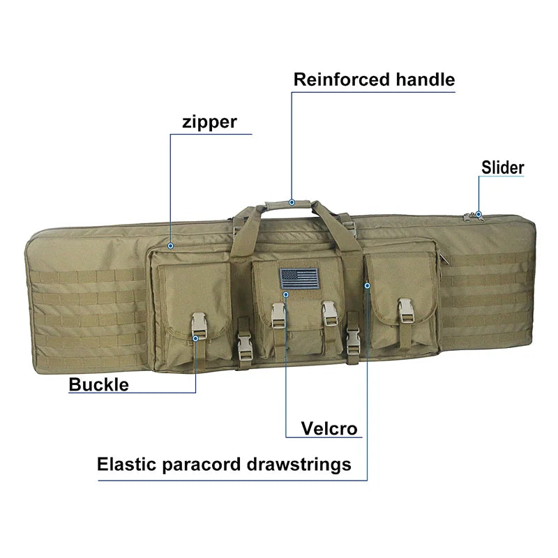 81 97 106 122cm Tactical Gun Bag Double Rifle Case Molle Rifle Bag Sniper Airsoft Gun Case Backpack Hunting Gun Holster