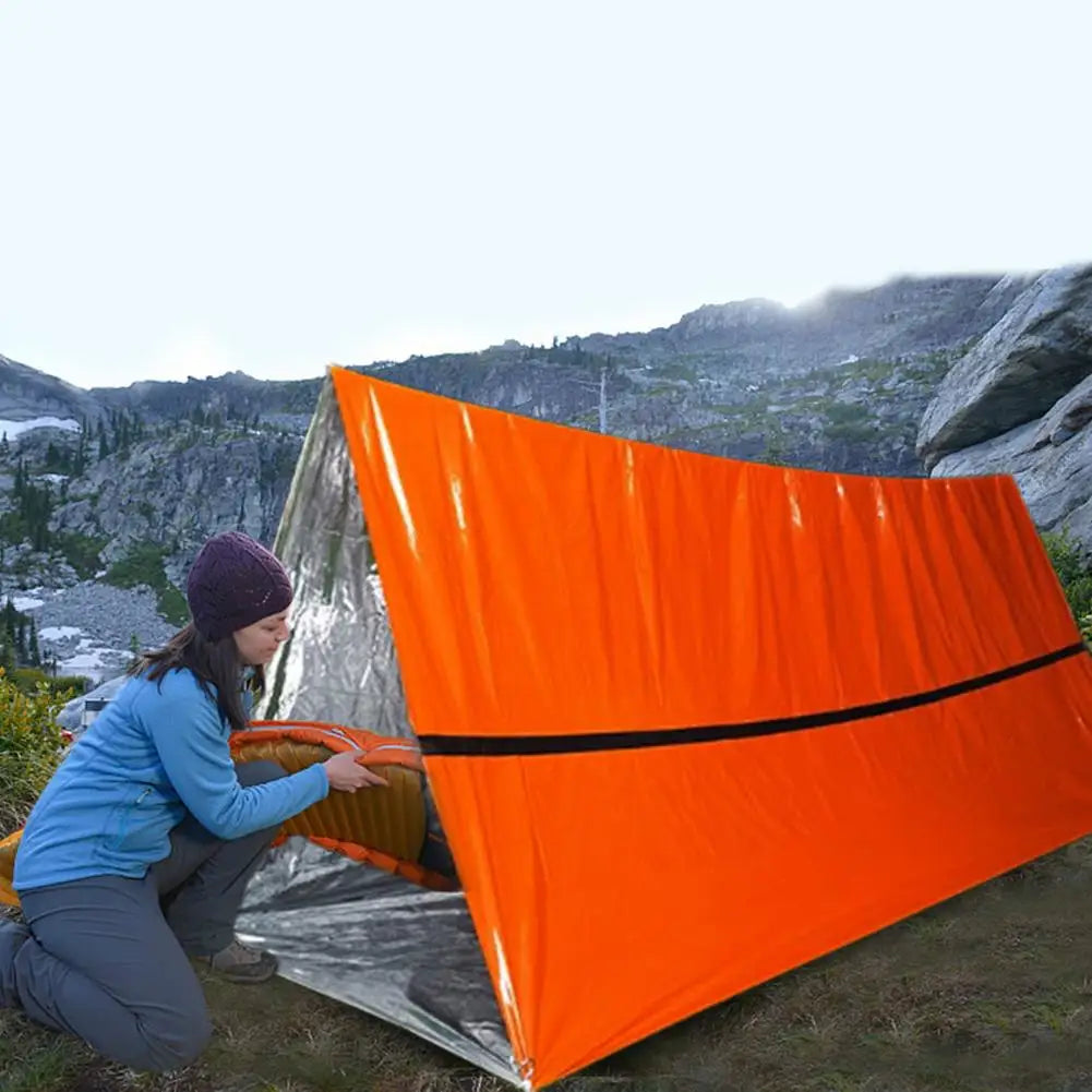 2 Person PE Emergency Shelter Waterproof Thermal Blanket Rescue Survival Kit SOS military Bag Survival Tube First-aid kit Tent