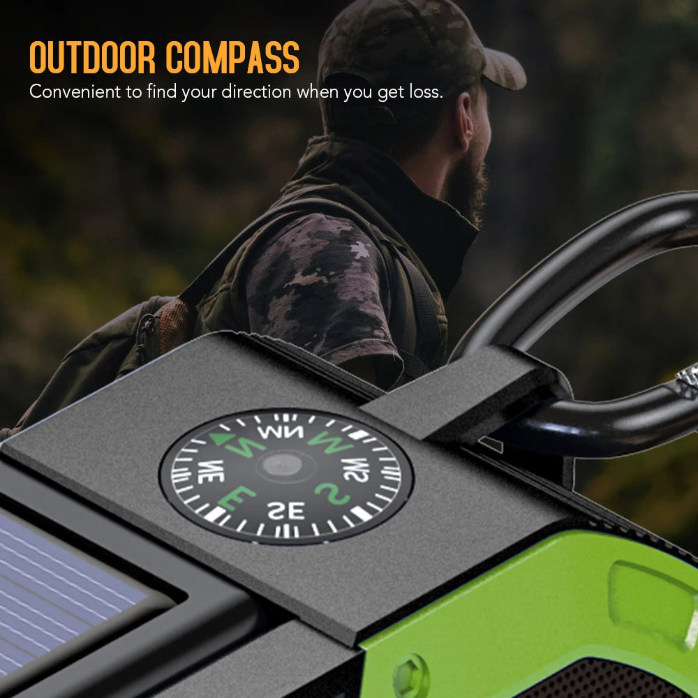 2023 KAYINOW Portable Emergency Solar Hand Crank Radio 5000mAh Power Bank Cranker Flash Light Camping Radio Survival Kit Radio