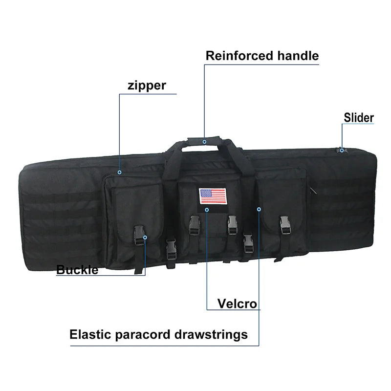 81 97 106 122cm Tactical Gun Bag Double Rifle Case Molle Rifle Bag Sniper Airsoft Gun Case Backpack Hunting Gun Holster