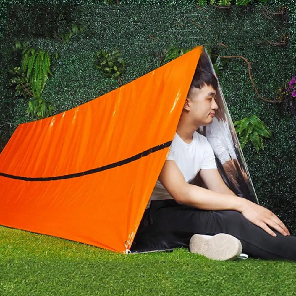 2 Person PE Emergency Shelter Waterproof Thermal Blanket Rescue Survival Kit SOS military Bag Survival Tube First-aid kit Tent
