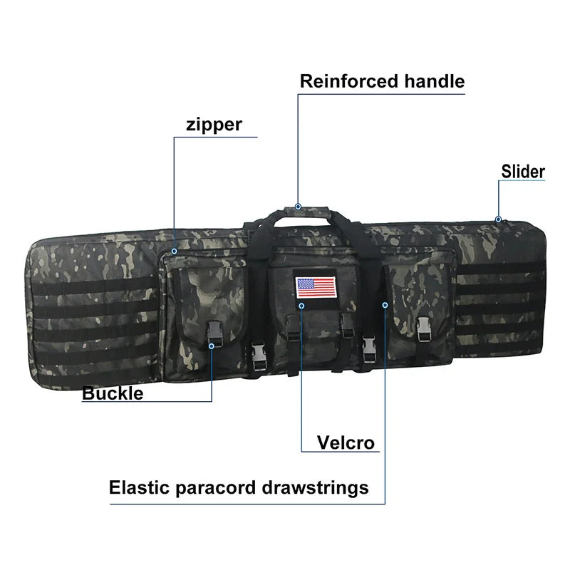 81 97 106 122cm Tactical Gun Bag Double Rifle Case Molle Rifle Bag Sniper Airsoft Gun Case Backpack Hunting Gun Holster
