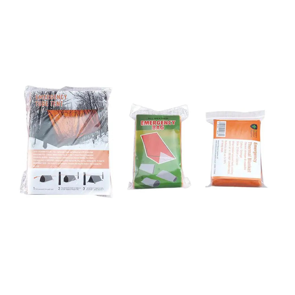 2 Person PE Emergency Shelter Waterproof Thermal Blanket Rescue Survival Kit SOS military Bag Survival Tube First-aid kit Tent
