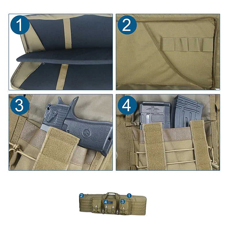 81 97 106 122cm Tactical Gun Bag Double Rifle Case Molle Rifle Bag Sniper Airsoft Gun Case Backpack Hunting Gun Holster