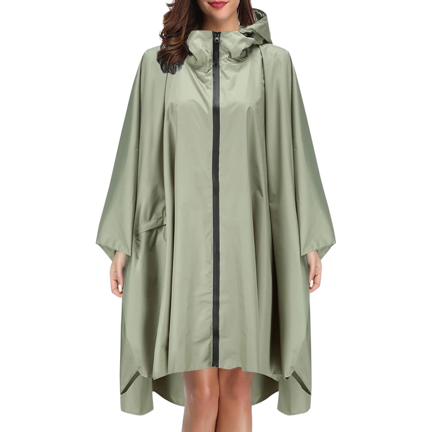 Fashion Camo Raincoat Military Impermeable Waterproof Thick Rain Coat Men Women Long Zipper Hooded Rain Coat Poncho Rainwear