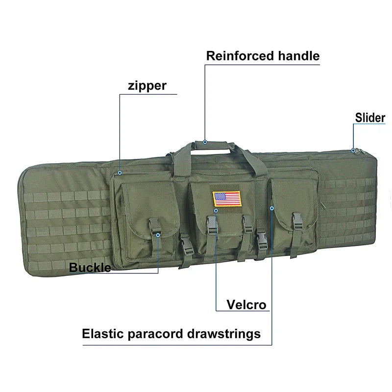 81 97 106 122cm Tactical Gun Bag Double Rifle Case Molle Rifle Bag Sniper Airsoft Gun Case Backpack Hunting Gun Holster