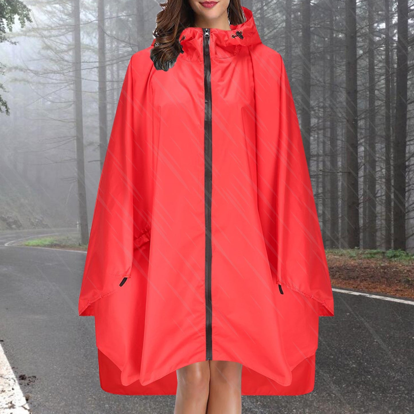Fashion Camo Raincoat Military Impermeable Waterproof Thick Rain Coat Men Women Long Zipper Hooded Rain Coat Poncho Rainwear