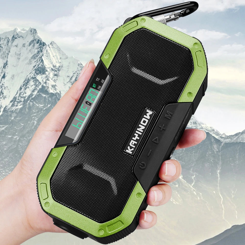 2023 KAYINOW Portable Emergency Solar Hand Crank Radio 5000mAh Power Bank Cranker Flash Light Camping Radio Survival Kit Radio