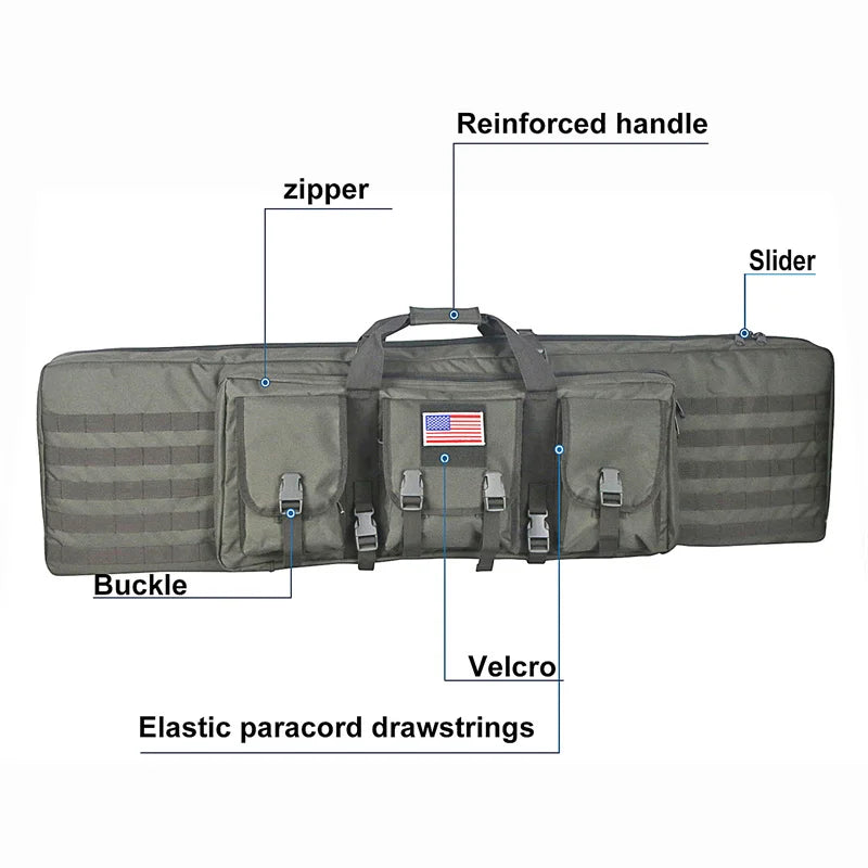 81 97 106 122cm Tactical Gun Bag Double Rifle Case Molle Rifle Bag Sniper Airsoft Gun Case Backpack Hunting Gun Holster