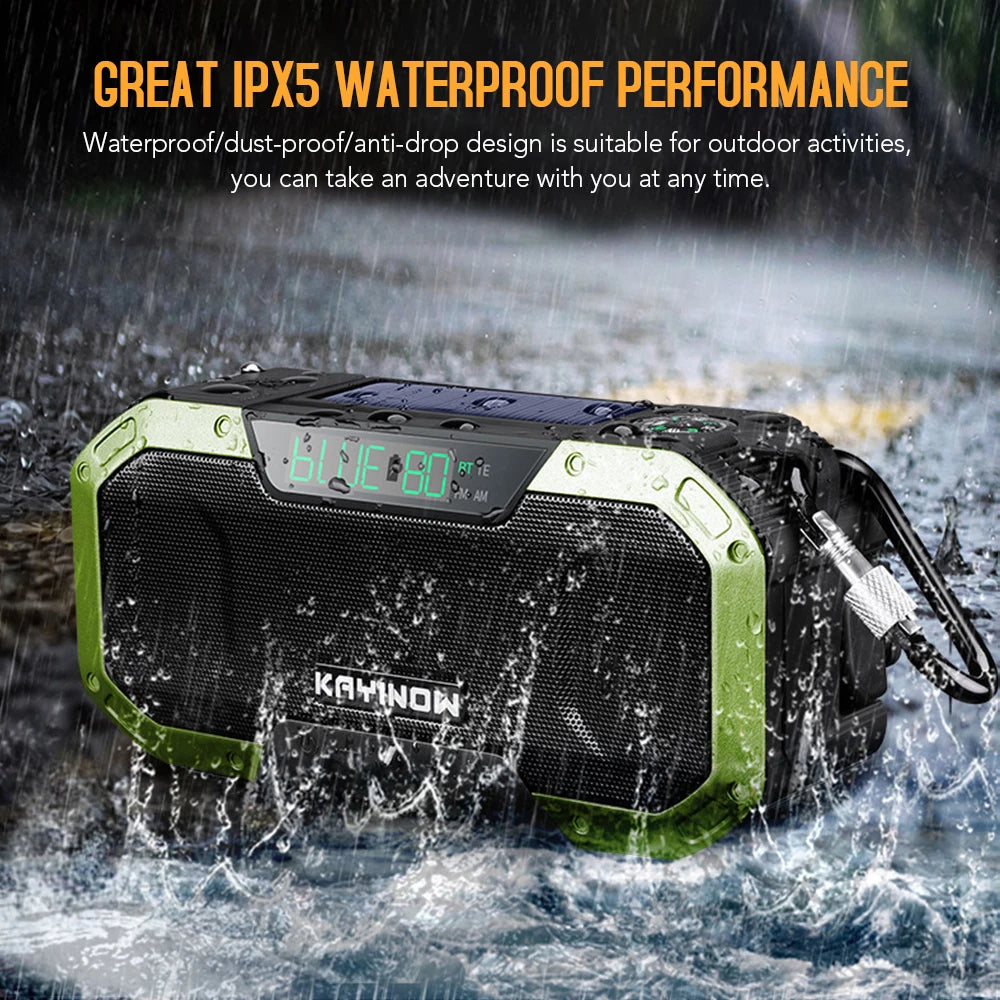 2023 KAYINOW Portable Emergency Solar Hand Crank Radio 5000mAh Power Bank Cranker Flash Light Camping Radio Survival Kit Radio