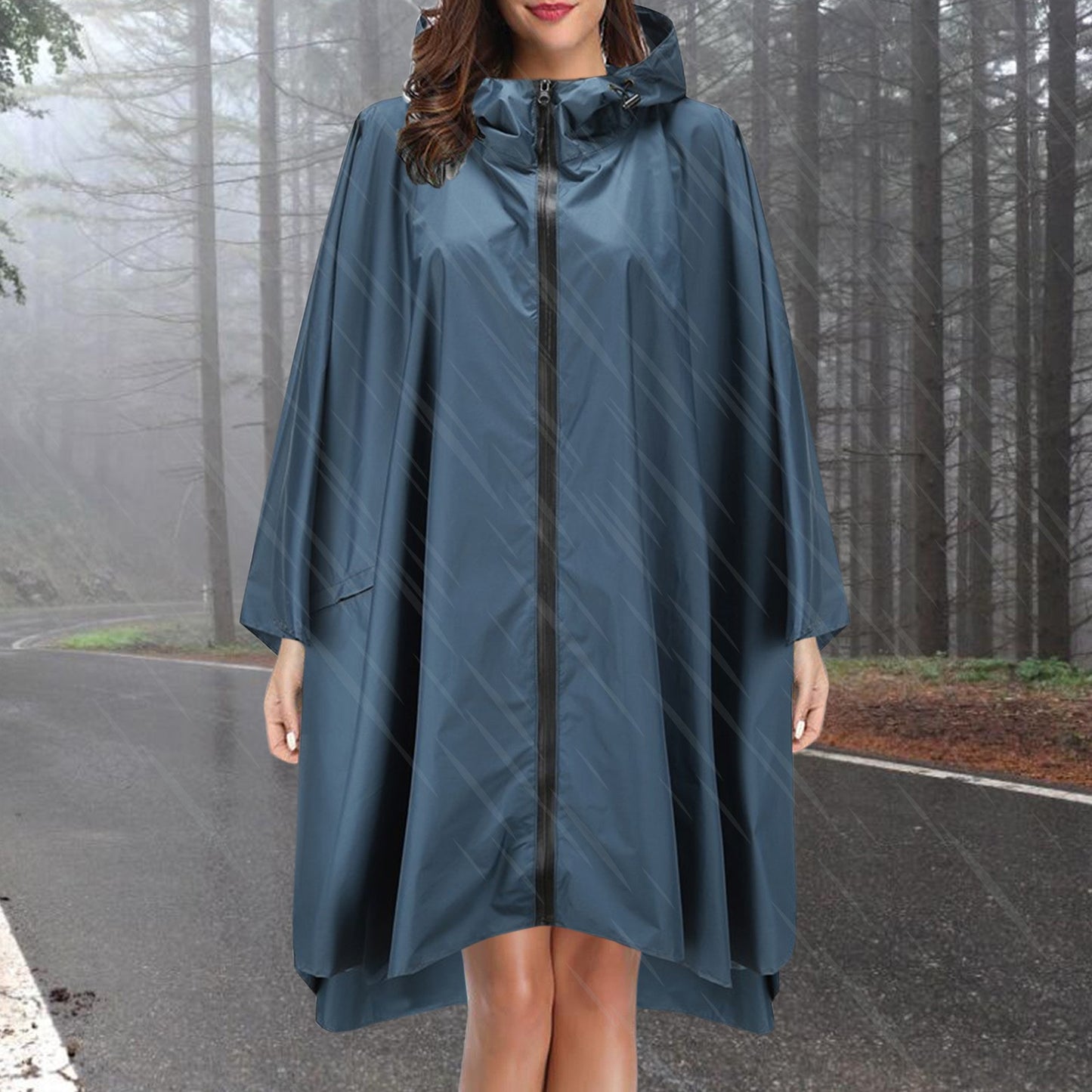Fashion Camo Raincoat Military Impermeable Waterproof Thick Rain Coat Men Women Long Zipper Hooded Rain Coat Poncho Rainwear