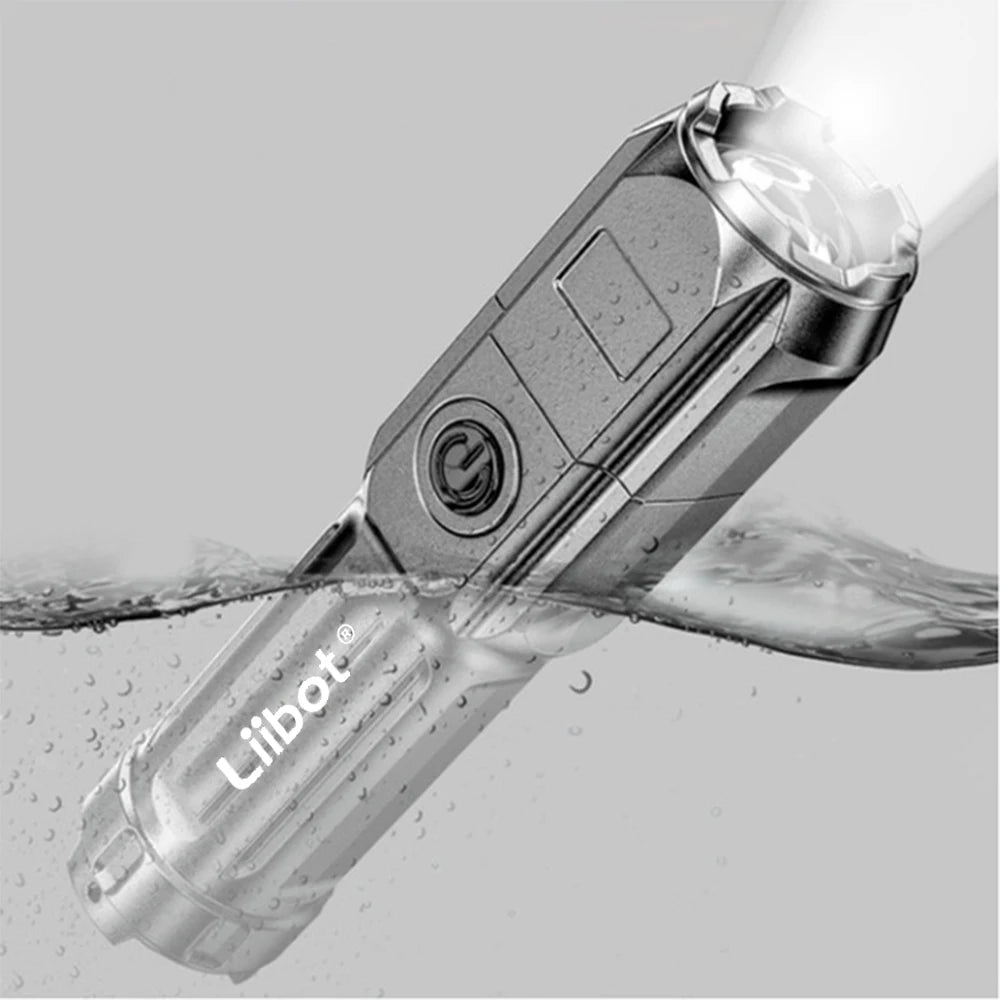 Liibot high power Led flashlight rechargeable flashlight zoom USB handheld light suitable for camping, outdoor and emergency use
