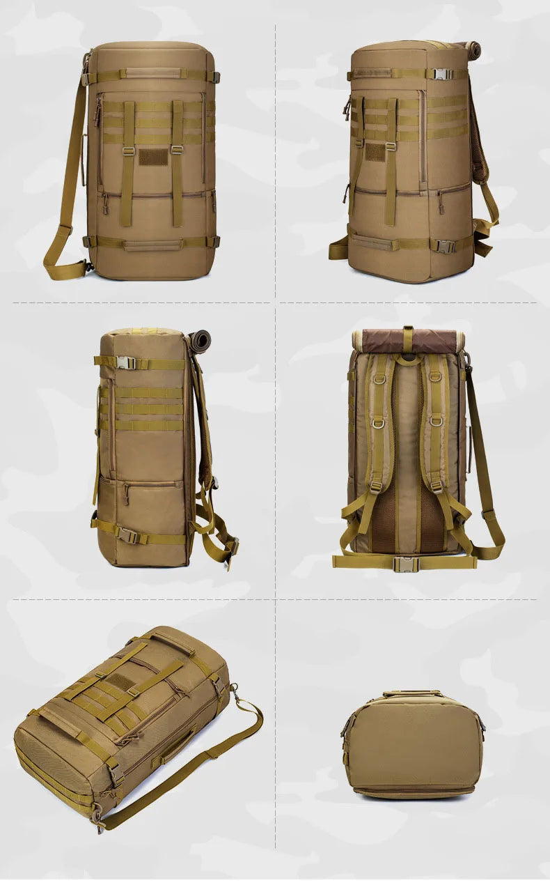 65L Tactical Backpack Men Travel Luggage Bag Outdoor Sport Hunting Molle Camping Rucksacks Men's Large Shoulder Bags