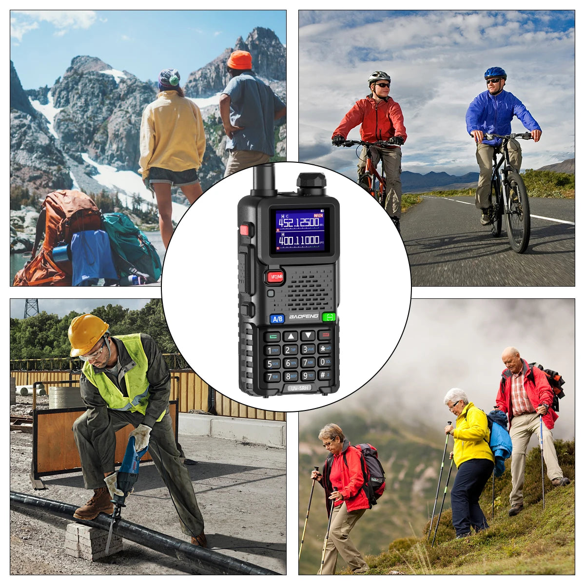UV-5RH Pro Max 15W Air Band Walkie Talkie Wirless Copy Frequency Type-C NOAA Long Range Baofeng 5RM Ham Two Way Radio
