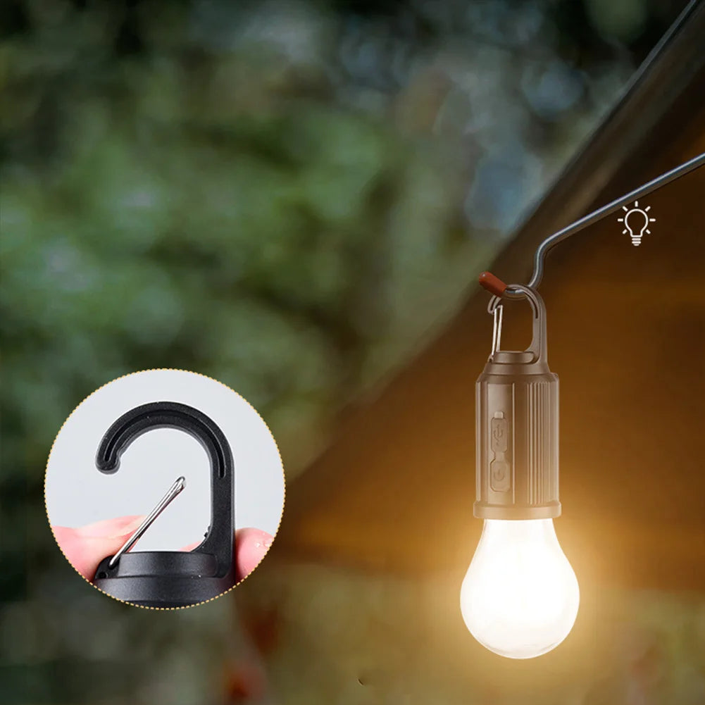 Solar Powered LED Camping Lamp USB Rechargeable Waterproof 400mAh 100LM Tent Light Portable Handheld Lamp for Outdoor Lighting