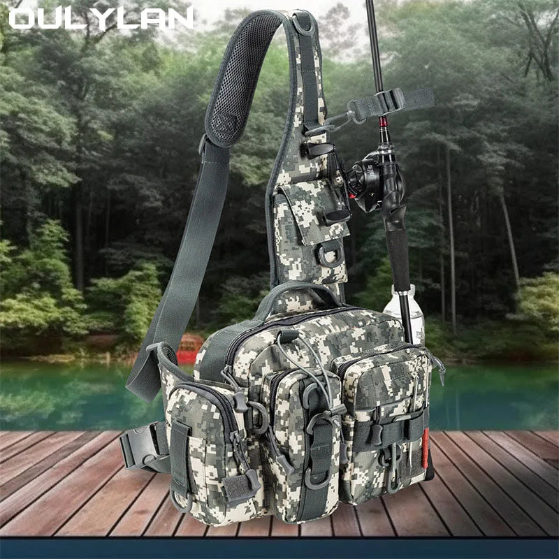 Outdoor Shoulder Bag Sports Climbing Backpack Shoulder Tactical Hiking Camping Hunting Daypack Fishing Backpack