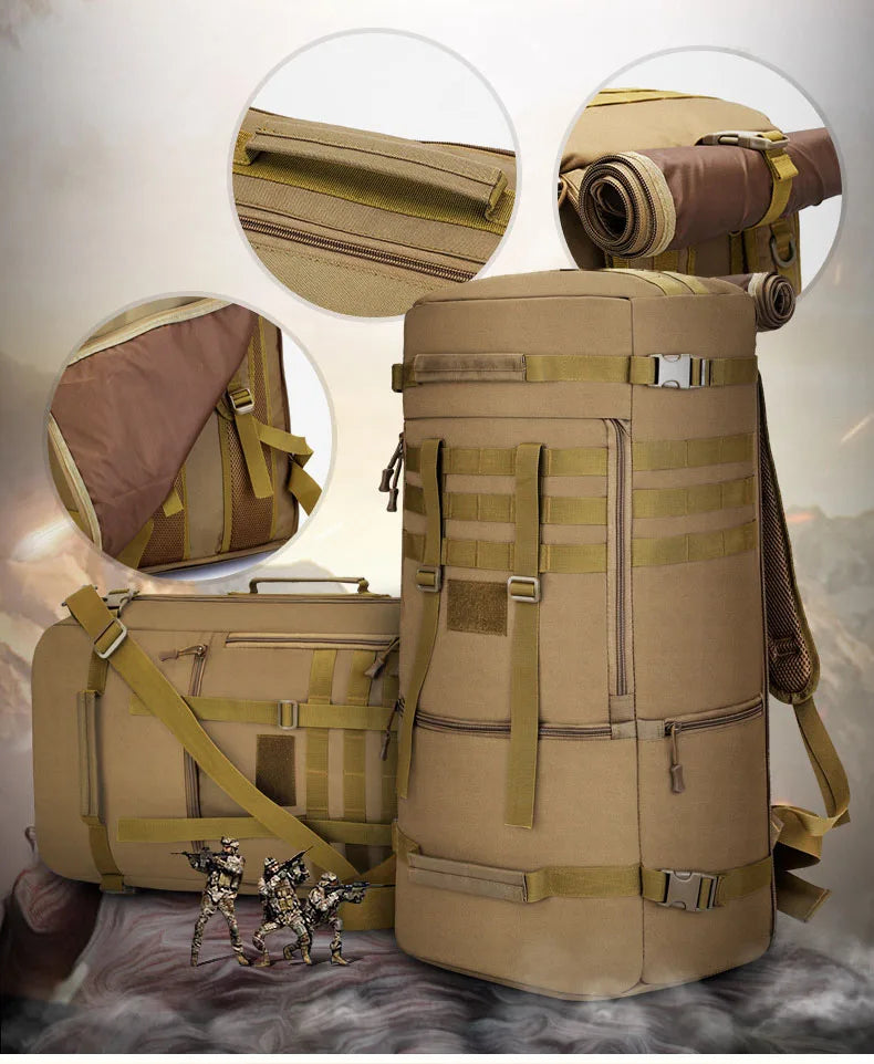 65L Tactical Backpack Men Travel Luggage Bag Outdoor Sport Hunting Molle Camping Rucksacks Men's Large Shoulder Bags