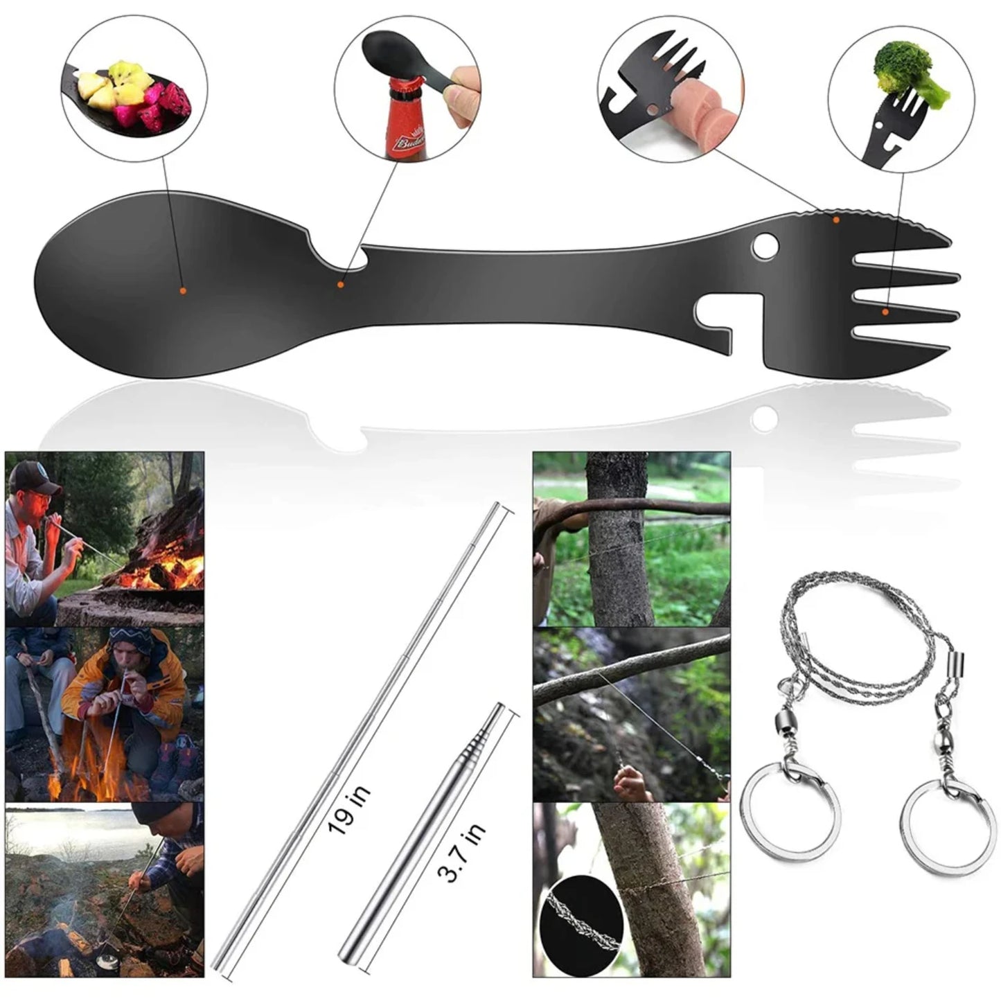 New 15 IN 1 Emergency Survival Kit Gear Camping Travel Multifunction Tactical Defense Equipment First Aid SOS Wilderness Adventu
