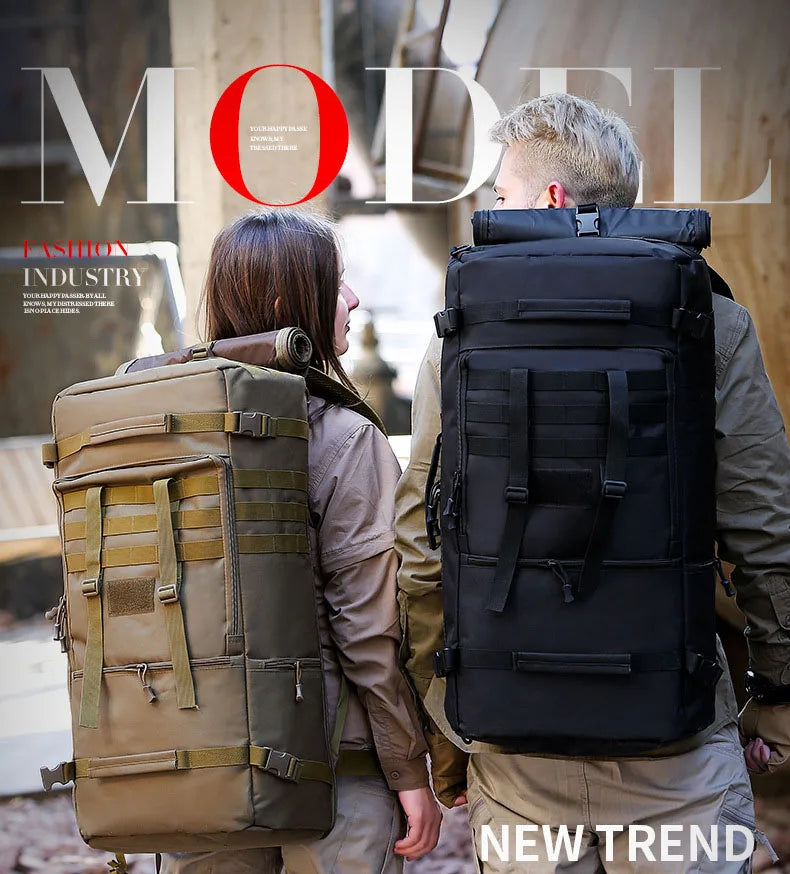 65L Tactical Backpack Men Travel Luggage Bag Outdoor Sport Hunting Molle Camping Rucksacks Men's Large Shoulder Bags