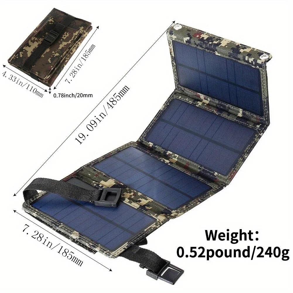 2Pcs Foldable Solar Panel, Portable Flexible 5V USB Foldable Solar Panel, Used for Small Batteries Outdoor Lighting Accessories