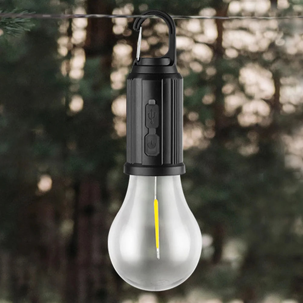Solar Powered LED Camping Lamp USB Rechargeable Waterproof 400mAh 100LM Tent Light Portable Handheld Lamp for Outdoor Lighting