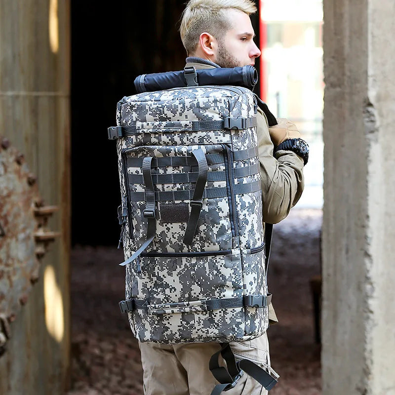65L Tactical Backpack Men Travel Luggage Bag Outdoor Sport Hunting Molle Camping Rucksacks Men's Large Shoulder Bags